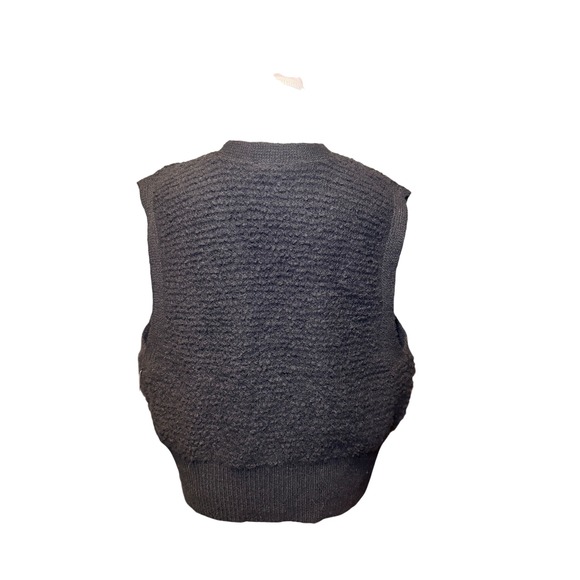 Black Textured Button Front Sweater Vest – Size 3XL (NWT) - Picture 3 of 5